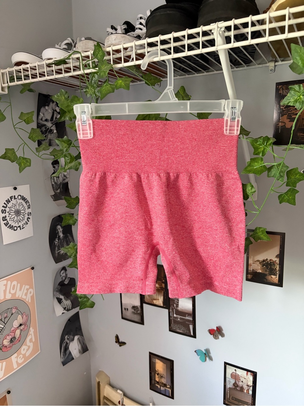 Burgundy Biker Shorts